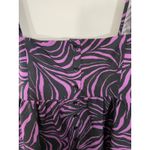 En Saison Purple Black Tiger Print Ruffle Strap Tiered Midi Dress Size SMALL Photo 4