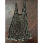 Gorgeous Black and Gold Metal Sparkly Mesh Festival Top Size Small Photo 4