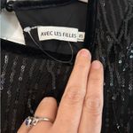 Avec Les Filles  Black Sequin Top Photo 4