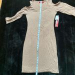 Hot Kiss NWT Beige Cold Shoulder Bodycon Long Sleeve Dress size S Photo 3