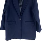 J.Crew Wool Blend Melton Boyfriend Coat One Button Navy Blue Size 12 Photo 4