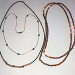 Lot of 3 Beaded Boho Silver Tone Hematite Black Beads Necklaces Photo 0