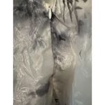 Lulus  Women's Floral Print Corset Tiered Midi Dress Tie Strap White‎ Gray Photo 5