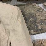 Vintage Beige Light Earth Tones Neutral Boho Beachy Linen Blazer Size L Photo 5