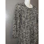 Old Navy  Dress Womens Small Black Leopard Print Tiered Babydoll Long Sleeve Photo 2