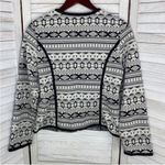 Chico's Chico’s‎ Tribal Fair Isle Southwestern Full Zip Knit Jacket Black Ivory Small Photo 9