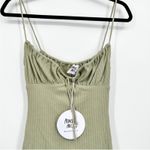 Princess Polly  Slow Dancing Ribbed Babydoll Mini Dress Sage Green NEW US 2 Photo 2