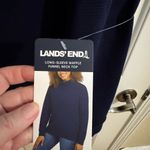 Lands' End New Women's Long Sleeve Waffle Funnel Neck Top Navy Plus 2X Blue Photo 6
