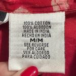 Phool Cotton Vtg Red Floral Ruffled Sleeveless Long Dress Size Medium White Photo 3