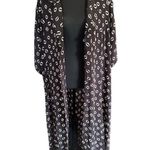 Vintage Kathryn Deene Black & White Graphic Print Duster Dress – Size 2X Photo 9