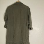 ZARA  Trafaluc TRF‎ Olive Oversized Shirt Dress w/ Frill Ruffle Small Lagenlook Photo 8