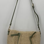 Mistique Paper Straw Crossbody Bag Green Faux Leather Cottage Photo 0