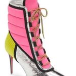 Christian Louboutin Sedah Lug Sole Booties Lace Up Boots size 38 Photo 0