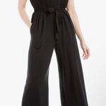 Max Studio  Women's Sleeveless Black Jumpsuit size S NWT French Terry Waist Tie Photo 0