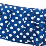 None Polka Dot Ruffled Clutch Blue White Photo 3
