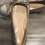 Enzo Angiolini Silver & Gold Rhinestone Bow Ballet Flats Size 6M Photo 1
