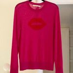 Trina Turk Old Fashion Lipstick Intarsia Wool Sweater in Mod Magenta NWT M $228 Photo 4