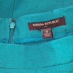 Banana Republic NWT  Ruffle Pleated Swift Skater Tie Belt Skirt Size 0 Teal Blue Photo 2