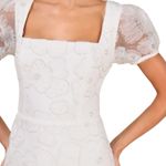 Lulus NWOT Tarabya White 3D Floral Beaded Mini Dress Side Medium Photo 2