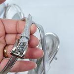 Prada  Silver Leather Crystal embellished strappy heels EU 39 Photo 6