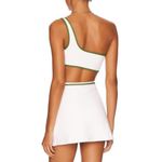 We Wore What NEW Women's Size Large White Green Contrast One Shoulder Bra Photo 2