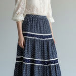 Gunne Sax Vintage 70s Tiered Floral Midi Maxi Prairie Skirt XS Bohemian Cottage Photo 0
