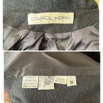 Vintage Carol Horn Black Hooded Wool Coat with Faux Fur Trim & Brass Closure 8 Photo 6