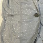 Caslon  Women’s Gray Polka Dot Blazer Lightweight 100% Cotton Summer Jacket Small Photo 7