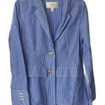 J.Crew Blue White Striped Classic Blazer Size 6 Photo 0