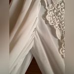 Vintage Felix Arbeo White Chiffon Lace Dress Romantic Long Sleeve 70s Small Photo 5