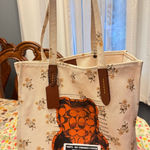 Coach  Floral Canvas Tote - Cream and Brown Photo 0
