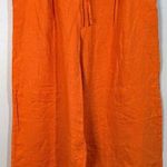 ZARA  Women's Orange Linen Wide Leg Pull on Pants Size Medium Photo 0