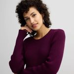 Nine West  Dress Size S Purple Knitted Ribbed Long Sleeve Sweater New Women’s Photo 3