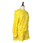 Who What Wear New Terry Sweatshirt Short Set Yellow White Floral Women’s Size XL Photo 1