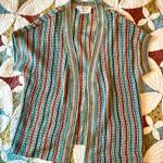 Colorful striped vintage Francescas for Damon short sleeve cardigan. Size 14 Photo 0