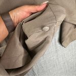 Eileen Fisher Women's Large Tan/gray 100% Silk Button-Up Shirt Jacket Blouse Top Photo 10