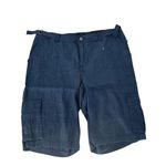 NYDJ NWT  cargo bermuda shorts linen in blue horizon, Photo 1