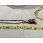 Fashion Red Green Rhinestone Enamel Watermelon Necklace Long Photo 6