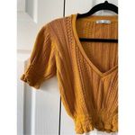 ZARA Knit Mustard Yellow Vneck Crop Top Photo 2