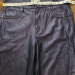 Alice + Olivia Blue High Rise Coated Shimmer straight Leg Pants Size 32 NEW Photo 6