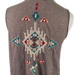 Johnny Was  Grey Embroidered Southwestern Scoop Neck Sleeveless Tunic Size Small Photo 7