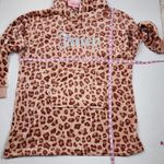 Juicy Couture  Sequins Fleece Hoodie Leopard Sherpa Tunic Animal Print Top L/XL Photo 7