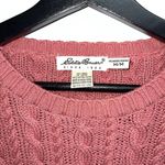 Eddie Bauer Vtg Womens Cable Knit Sweater Size M Mauve Crew Neck Chunky Pullover Photo 2