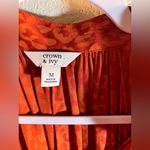 Crown & Ivy Orange Bohemian Top Blouse Animal Print Flowy loose fit long sleeve leopard M Photo 1