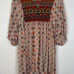 Umgee  Printed Babydoll Tunic Dress Boho Folk Free Spirited Size Small Photo 0