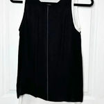 Vince Round-Neck Double-Layer Tank Top White Black 100% Silk Size XS Minimalist Photo 0