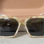 Agnes Koch Stone Bone Frame Black Polarized Lens Square Sunglasses Photo 2