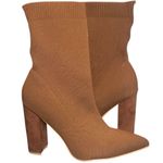 Brown Heeled Boots with Knit Design Size 10 Photo 2