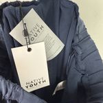 ASOS NWT Native Youth Wide Leg Crop Pants Snap Button Detail Navy Size XS NEW Photo 9