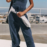 Free People Inbound Onesie Midnight Navy Size Small NWT Chic Comfy Stretchy Photo 0